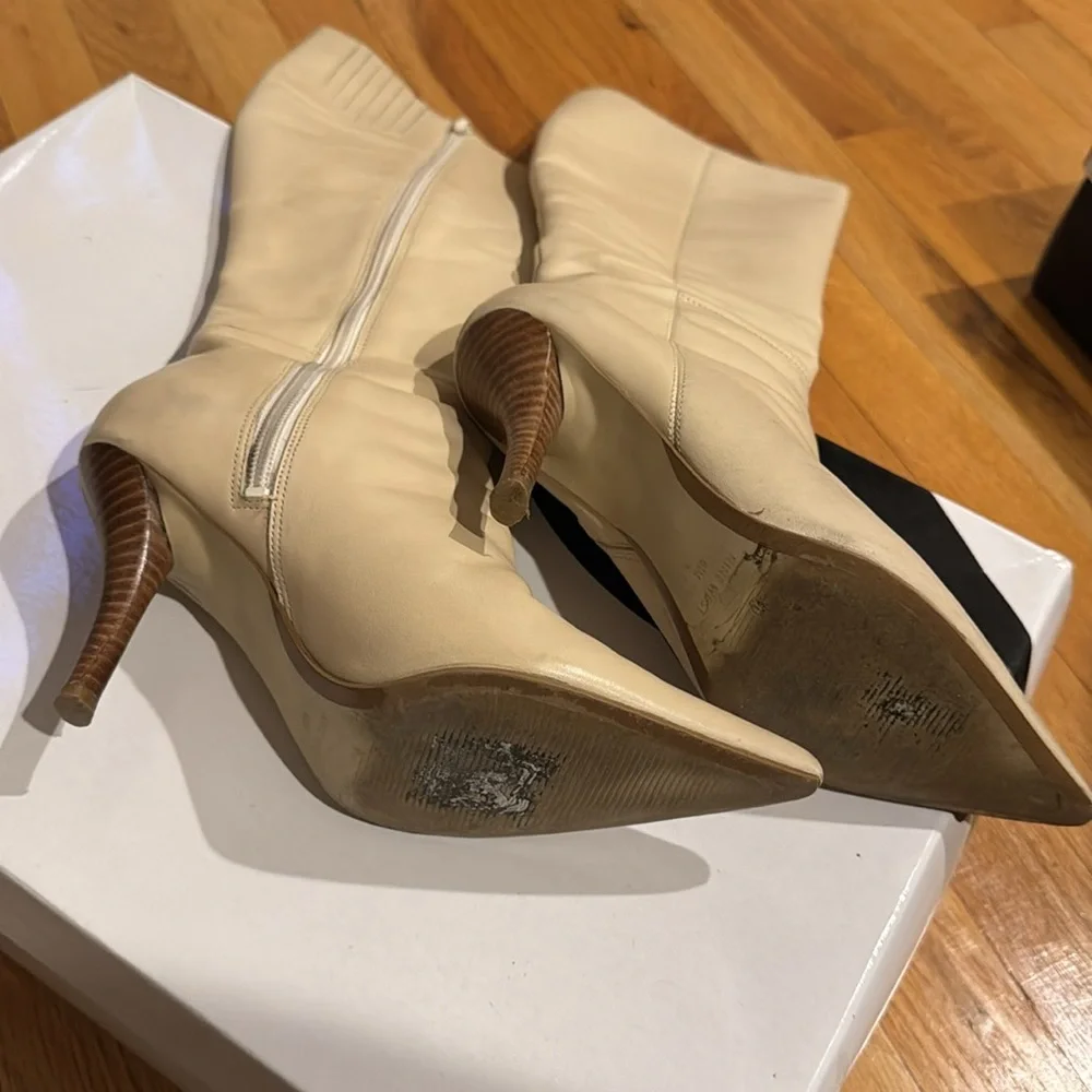 NINE WEST• leather heel pointed boots - Picture 5 of 15